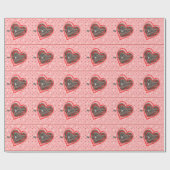 Militärische grüne Camouflage Herz Valentine Geschenkpapier (Flach)