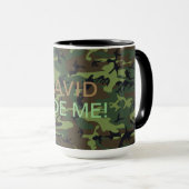 Militärische grüne Camouflage Ihr Name verbirgt mi Tasse (VorderseiteRechts)