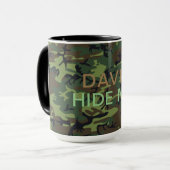 Militärische grüne Camouflage Ihr Name verbirgt mi Tasse (Vorderseite Links)