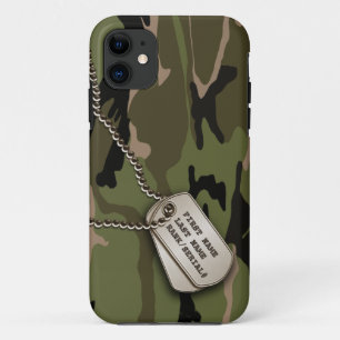 Militärische grüne Camouflage mit Hundeplakette Case-Mate iPhone Hülle