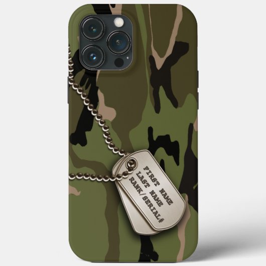 Militärische grüne Camouflage mit Hundeschild Case-Mate iPhone Hülle (Rückseite)
