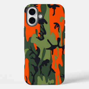 Militärische grüne Orange Camouflage Como Army Pri iPhone 16 Plus Hülle