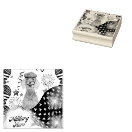 Militärische Heldin Weimaraner Rubber-Briefmarke Gummistempel