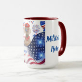 Militärische Heldin Weimaraner Tasse (VorderseiteRechts)