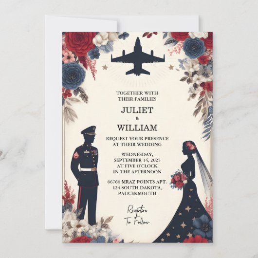 militärische Hochzeit der Marine der Marine durch Einladung (Vorderseite)