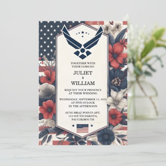 Militärische Hochzeit der Marine im Krieg der Mari Einladung (Stehend Vorderseite)