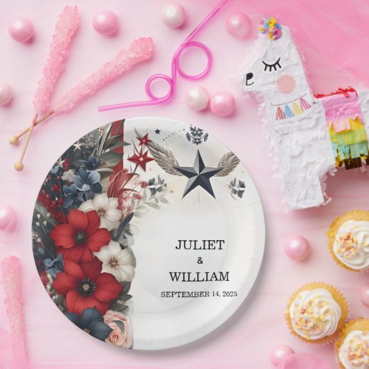 Militärische Hochzeit der Marine im Krieg der Mari Pappteller (Party)