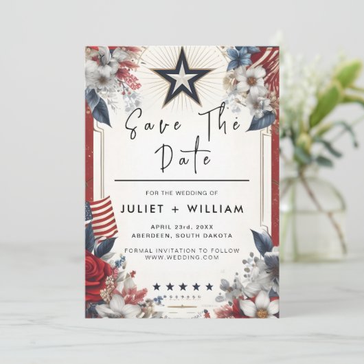 Militärische Hochzeit der Marine im Krieg der Mari Save The Date (Stehend Vorderseite)