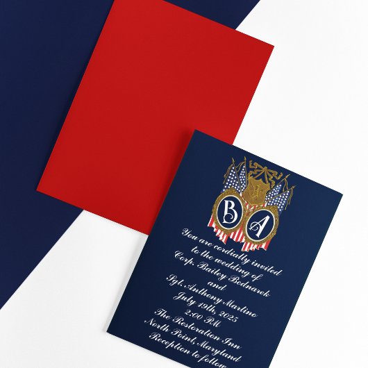 Militärische Hochzeitseinladung im antiken Stil Einladung