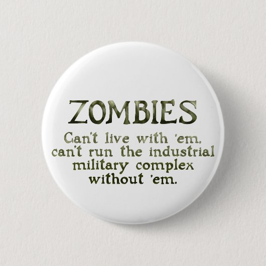 Militärische Industriekomplex Zombies Button (Vorderseite)