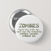 Militärische Industriekomplex Zombies Button (Vorne & Hinten)