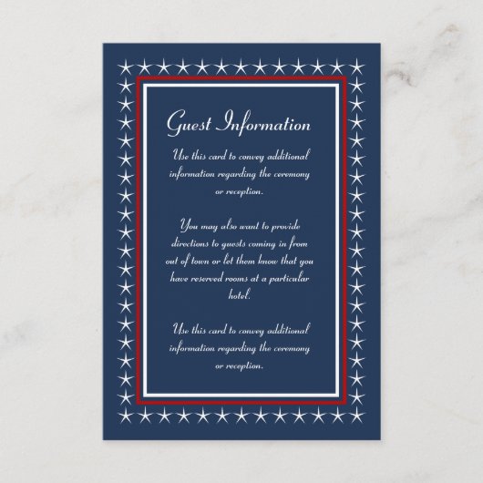 Militärische Informationskarten für Hochzeiten Begleitkarte (Vorderseite)