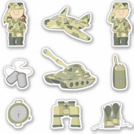 Militärische Kinder Grüne Camouflage Aufkleber