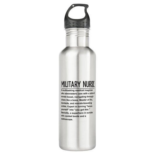 Militärische Krankenschwester Edelstahlflasche (Vorderseite)