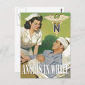 Militärische Krankenschwestern - Engel im weißen P Postkarte (Vorne/Hinten)