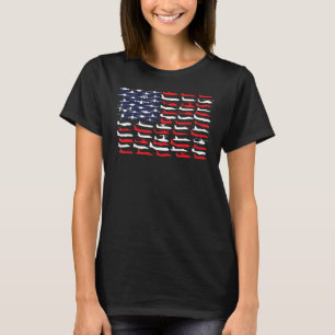 Militärische Luftfahrt Amerikanische Flagge Patrio T-Shirt