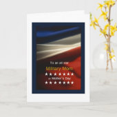 Militärische Mama - Tag der amerikanischen Flagge Karte (Gelbe Blume)