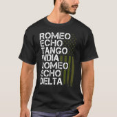 Militärische Männer Frauen Phonetischer Alphabet R T-Shirt (Vorderseite)