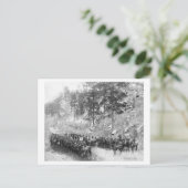 Militärische Männer in Reihen auf Pferderückenfoto Postkarte (Stehend Vorderseite)