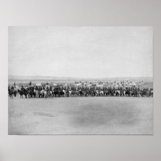 Militärische Männer mit 70 Lakota-Indianern Poster (Vorne)