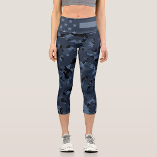 Militärische Nachtelf-Camouflage Capri Leggings