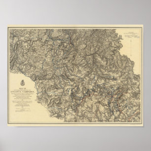 Militärische Operationen der Atlanta-Kampagne 3 Poster