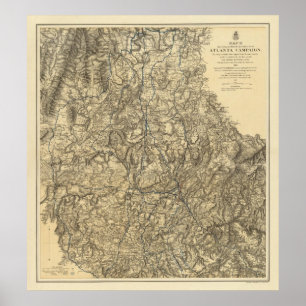 Militärische Operationen der Atlanta-Kampagne Poster