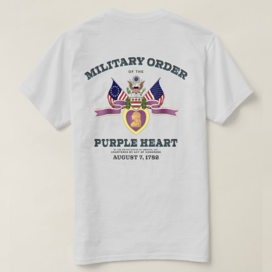Militärische Ordnung des Lila Herz-T - Shirt (Design Rückseite)