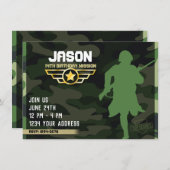 Militärische Party Einladung (Vorne/Hinten)