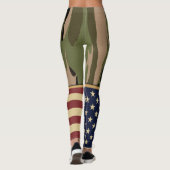 Militärische Patriotische Amerikanische Fahne-Camo Leggings (Rückseite)
