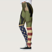 Militärische Patriotische Amerikanische Fahne-Camo Leggings (Links)