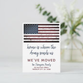 Militärische PCS bewegen Wir haben die amerikanisc Ankündigungspostkarte (Stehend Vorderseite)