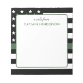 Militärische personalisiert dünne grüne Flagge Notizblock (Vorderseite)