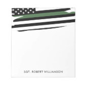 Militärische personalisiert dünne grüne Linie Notizblock (Vorderseite)