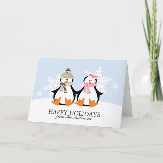 Militärische Pinguine - Weihnachtskarten Feiertagskarte (Vorderseite)