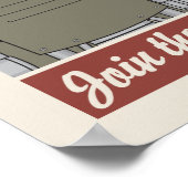 Militärische Propaganda mit Vintagem Roboter Poster (Ecke)