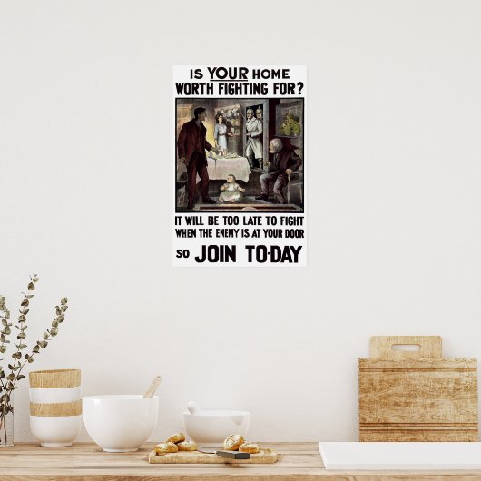 Militärische Rekrutierung in Irland des Ersten Wel Poster (Küche)