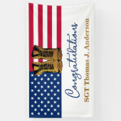 Militärische Rente amerikanische Flagge Gold Boots Banner (Vertikal)