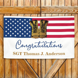 Militärische Rente amerikanische Flagge Gold Boots Banner