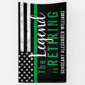 Militärische Rente - dünne, grüne Flagge - Armee Banner (Vertikal)