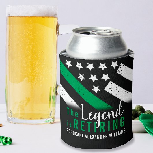 Militärische Rente - dünne, grüne Flagge - Armee Dosenkühler