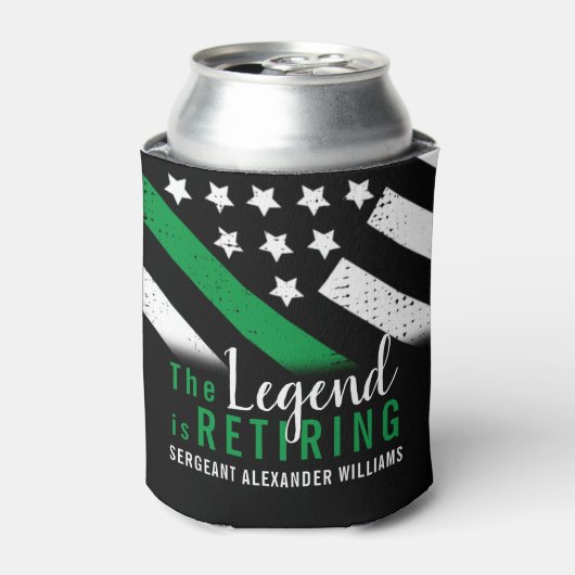 Militärische Rente - dünne, grüne Flagge - Armee Dosenkühler (Kanne Vorderseite)
