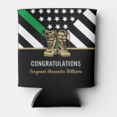 Militärische Rente - dünne, grüne Flagge - Armee Dosenkühler (Vorderseite)