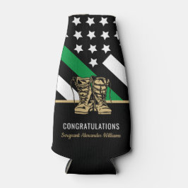 Militärische Rente - dünne, grüne Flagge - Armee Flaschenkühler