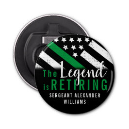 Militärische Rente - dünne, grüne Flagge - Armee Flaschenöffner