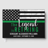 Militärische Rente - dünne, grüne Flagge - Armee Gästebuch (Vorderseite)