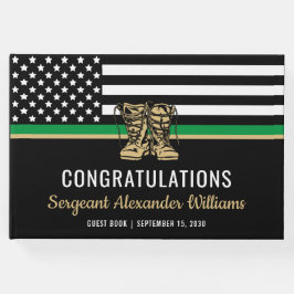Militärische Rente - dünne, grüne Flagge - Armee Gästebuch