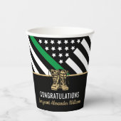 Militärische Rente - dünne, grüne Flagge - Armee Pappbecher (Vorderseite)