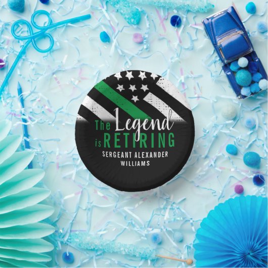 Militärische Rente - dünne, grüne Flagge - Armee Pappteller (Party)