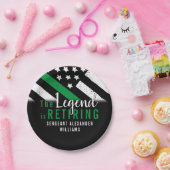 Militärische Rente - dünne, grüne Flagge - Armee Pappteller (Party)